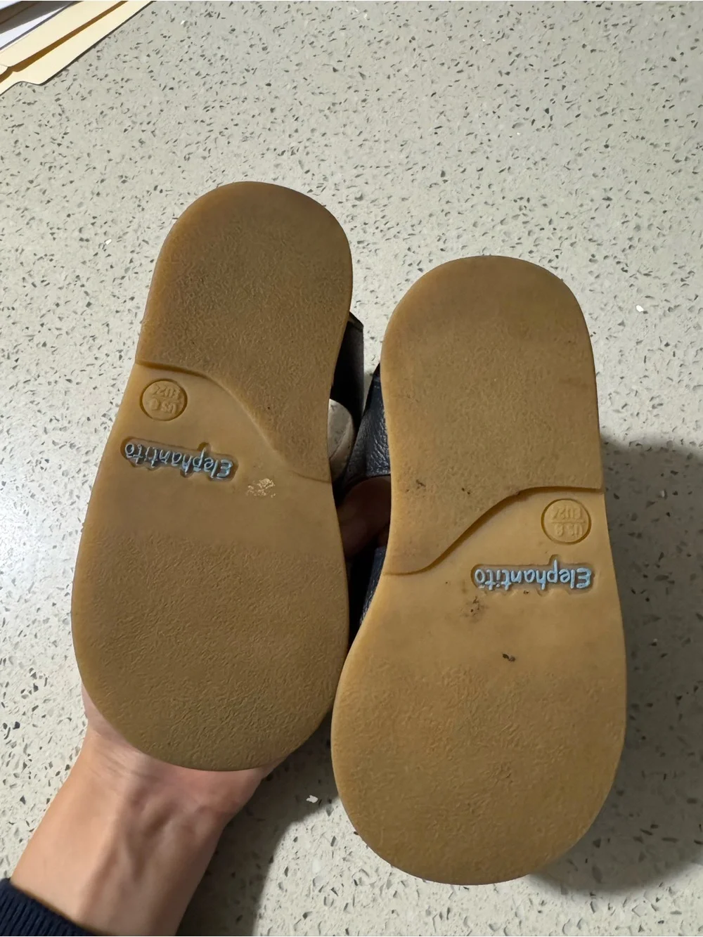 Elephantito Navy Leather Toddler Fisherman Sandals